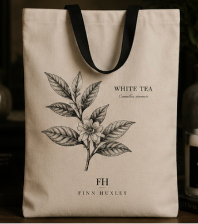 White Tea Signature Canvas Tote